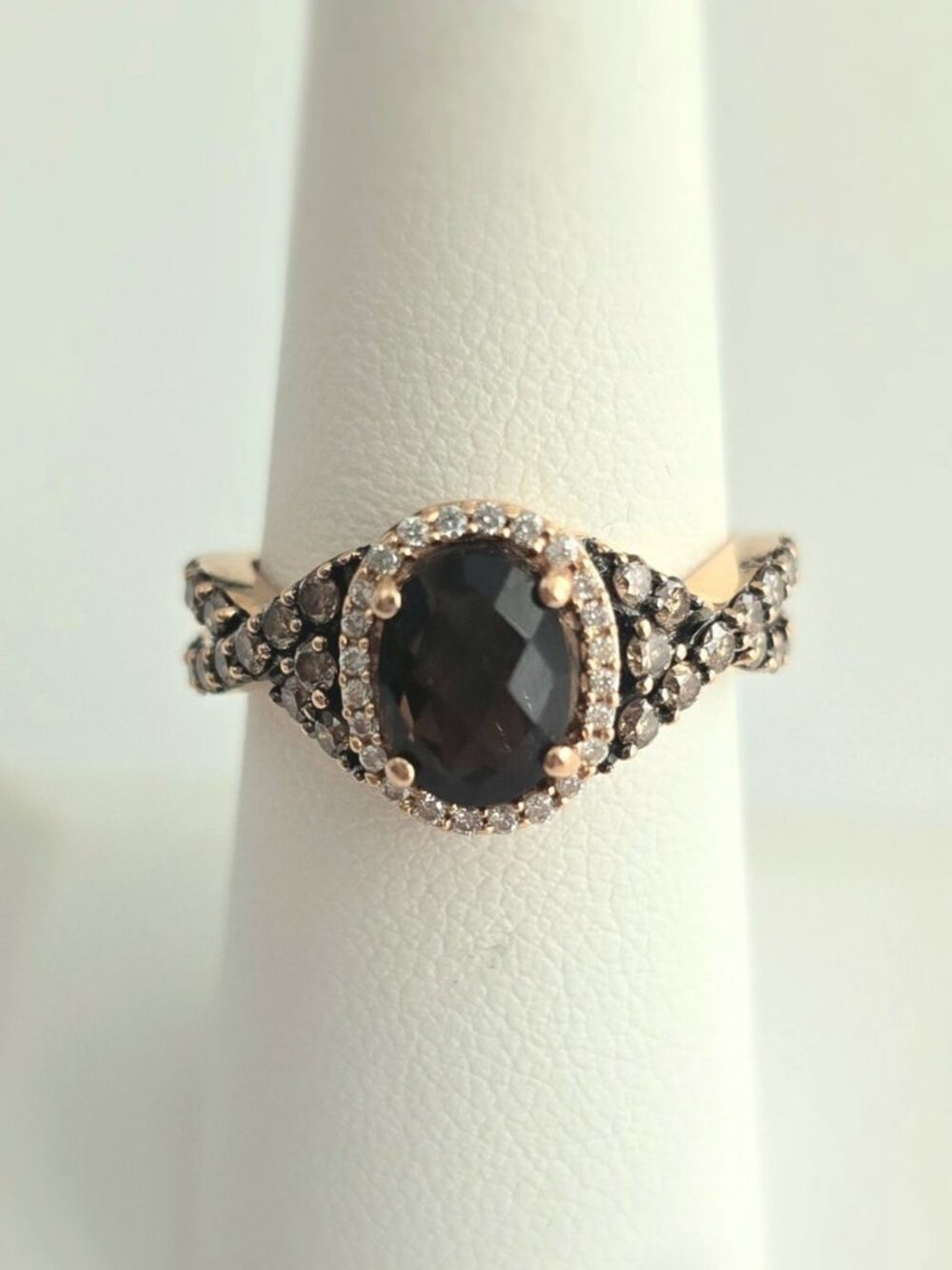 LeVian 14k Rose Gold Chocolate Quartz, Diamond Ring - Size 6.75 (C31012566)